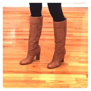 Knee-high Taupe Leather Boots